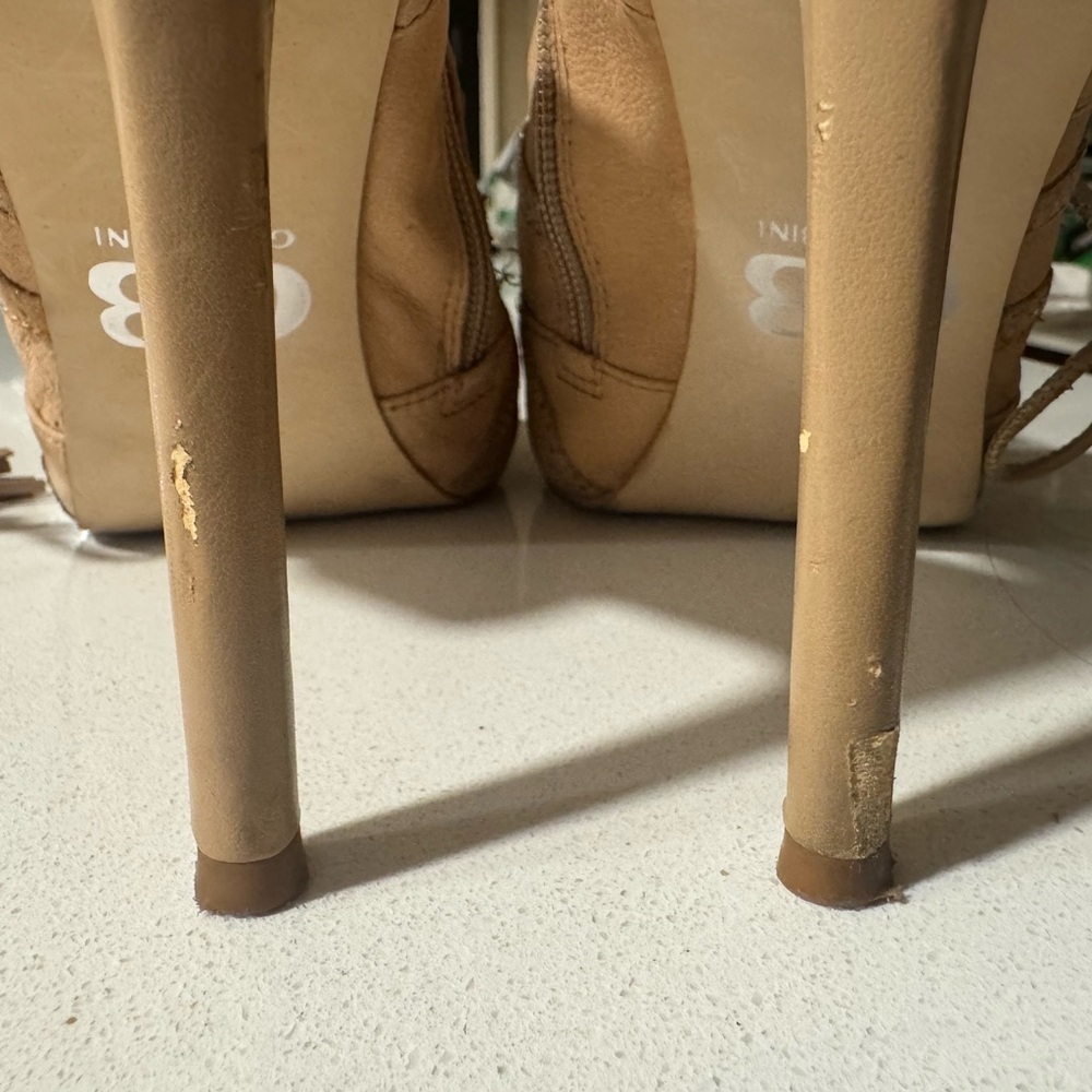 Gianni Bini Tan Lace-Up Heels - Picture 2 of 4